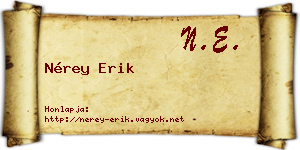 Nérey Erik névjegykártya