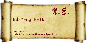 Nérey Erik névjegykártya